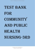 Community and Public Health Nursing 3rd Edition DeMarco Walsh Test Bank