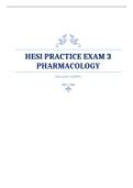 HESI PRACTICE EXAM 3 PHARMACOLOGY WITH CORRECT SOUTIONS