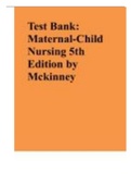 McKinney: Evolve Resources for Maternal-Child Nursing, 5th Edition Test Bank