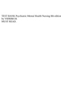 TEST BANK Psychiatric-Mental Health Nursing 8th edition by VIDEBECK