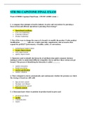 STR 581 CAPSTONE FINAL EXAM PART 1 – QUESTION AND ANSWERS