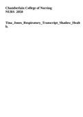 Tina Jones Respiratory Transcript Shadow Health.