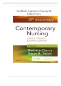 Cherry & Jacob: Contemporary Nursing: Issues, Trends, and Management, 7th Edition  Test Bank