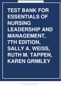 Test Bank Essentials of Nursing Leadership & Management 7th Edition Sally A. Weiss Ruth M. Tappen.pdf