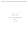  NUR-550 Benchmark - Part B: Literature Review Grand Canyon University Translational Research and Population Health Management