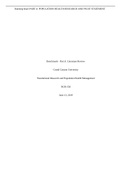 NUR-550 Benchmark - Part A: Literature Review Grand Canyon University Translational Research and Population Health Management 