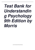 Test Bank for Understanding Psychology 9th Edition by Morris (Latest and Updated 2021)