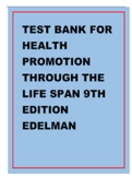 TEST BANK FOR HEALTH PROMOTION THROUGHOUT THE LIFE SPAN 9TH EDITION BY EDELMAN