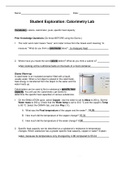 Student Exploration: Calorimetry Lab