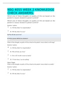 NSG 4055 WEEK 2 KNOWLEDGE CHECK ANSWERS.