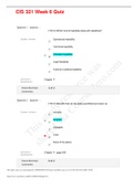 CIS 321 Week 6 Quiz (GRADED A) EXAM Elaborations | Already RATED A+ 