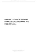 Microbiology Micropath pre exam 2021 (module exams and labs answers.)