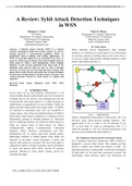 SYBIL ATTACK DETECTION TECHNIQUES IN WSN