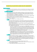 NR 302 FINAL EXAM STUDY GUIDE, HEALTH ASSESSMENT I / NR 302 FINAL EXAM STUDY GUIDE, HEALTH ASSESSMENT I: CHAMBERLAIN COLLEGE OF NURSING - LATEST-2021, A COMPLETE DOCUMENT FOR EXAM