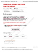 Week 7b Lab: Enthalpy and Specific Heat Pre-Lab Quiz