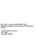 HLT_308_V_week 4 ASSIGNMENT 2021 Mandatory Influenza Vaccinations in the Healthcare Setting Grand Canyon University HLT-380V November 20,2021