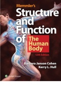 Test Bank Memmlers Structure and Function of the Human Body 12th  Edition Cohen