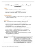 NUR 2356 Module 02 Assignment- ATI Video Case Study on Therapeutic Communication