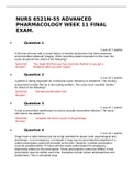 NURS 6521N-55 ADVANCED PHARMACOLOGY WEEK 11 FINAL EXAM