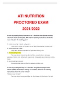 ATI NUTRITION PROCTORED 2021/2022