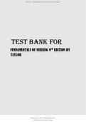 TEST BANK FOR FUNDAMENTALS OF NURSING 9TH EDITION BY TAYLOR.