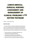 LEWISS MEDICAL SUGRICAL NURSING, 11TH EDITION TESTBANK LATEST 202