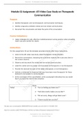 NUR 2356 Module 02 Assignment- ATI Video Case Study on Therapeutic Communication 2021