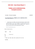 SOC 200 - Case Study Report 1: THREE JAYS CORPORATION; Complete solution.