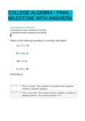 Sophia Milestone1,2,3,4,5 College Algebra with correct answers.