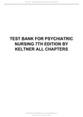 TEST BANK FOR PSYCHIATRIC NURSING 7TH EDITION BY KELTNER ALL CHAPTERS