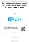 AQA ALEVEL ECONOMICS PAPER 2 NATIONAL AND INTERNATIONAL ECONOMY MARK SCHEME