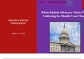 NUR 514 Topic 5 Assignment: CLC – When Patient Advocacy Meets Policy: Lobbying for Health Care Change Presentation