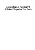 Gerontological Nursing 9th Edition Eliopoulos Test Bank