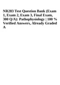 NR 283 Pathophysiology Test Question Bank / NR283 Test Question Bank / NR 283 Patho Test Bank : Chamberlain