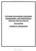 Anderson's Nursing Leadership, Management, And Professional Practice For The LPN LVN In Nursing School Complete Test Bank.