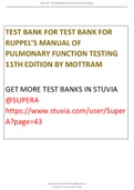 Test Bank Ruppel's Manual of Pulmonary Function Testing, 11th Edition by Carl Mottram.