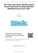 ATI VIDEO CASE STUDY MODULE 2 SIERRA RIVERA RASMUSSEN COLLEGE NUR2356 MULTIDIMENTIONAL CARE