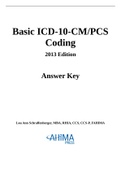 AC200512 AnswerKey 1 Coding 2 Basic ICD-10-CMPCS Coding