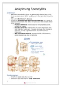 Ankylosing Spondylitis (Bechterew’s Disease) - Definition, epidemiology, causes, riskfactors, diagnosis and treatment