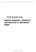 TEST BANK FOR MEDICAL SURGICAL CONCEPTS AND PRACTICE 3RD EDITION BY DEWIT