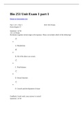 BIO 251 - Unit Exam 1 Part 1. Questions And Answers. Complete Solutions.