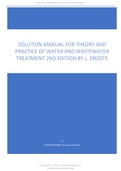 Solution Manual For Theory and Practice of Water and Wastewater Treatment 2nd Edition By L. Droste