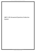 A&P 1 101 Answered Questions Endocrine System.