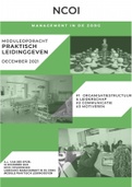 NCOI Moduleopdracht Praktisch Leidinggeven - Management in de Zorg -  Geslaagd dec 2021 cijfer 7 -