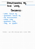 Simultaneous equations and inequealities