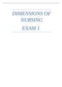 DIMENSIONS OF NURSING EXAM 1 study guide