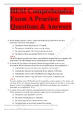 HESI Comprehensive Exam A Practice Questions & Answers {GRADED A} BUNDLE