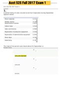 Exam (elaborations) Acct 525 Fall 2017 Exam 1 (Acct525) 