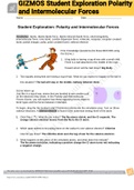 GIZMOS Student Exploration Polarity and Intermolecular Forces 