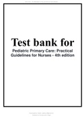 Test bank for Pediatric Primary Care Practical Guidelines for Nurses - 4th edition richardson